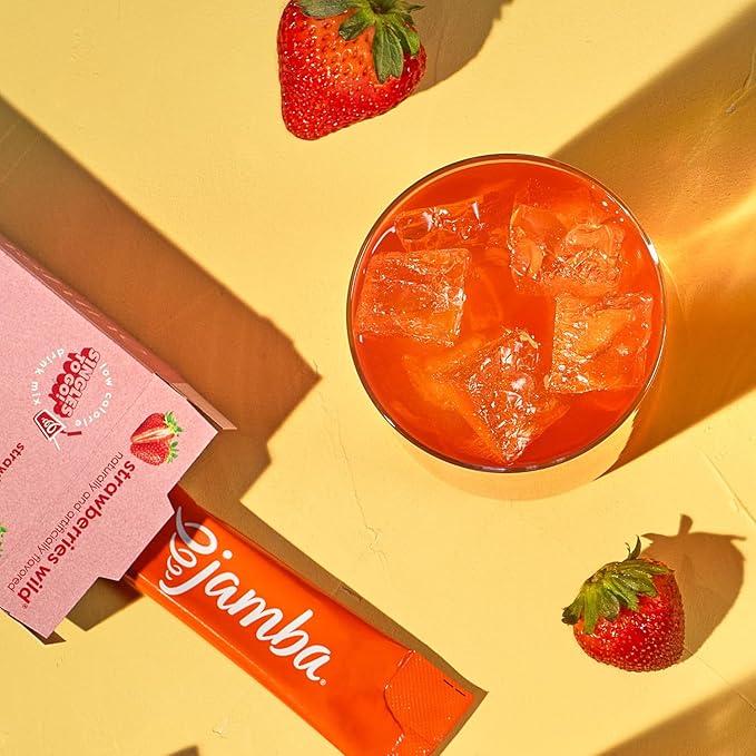 Jamba Singles To Go! Strawberries wild smoothie-inspired powdered drink mix packets, 6-Count, aspartame free, just add water
