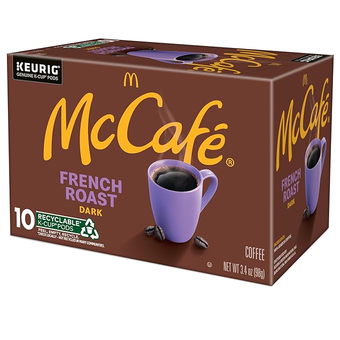 McCafe French Roast, Single Serve Coffee Keurig K-Cup Pods, Dark Roast, 60 Count (6 Packs of 10)