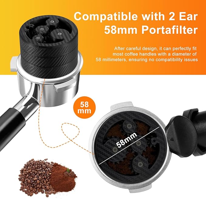 BIRIYANI WDT Tool Espresso V3-58MM Espresso Distribution Tool, Geared Spinning Espresso Needle Stirrer, Espresso Accessories