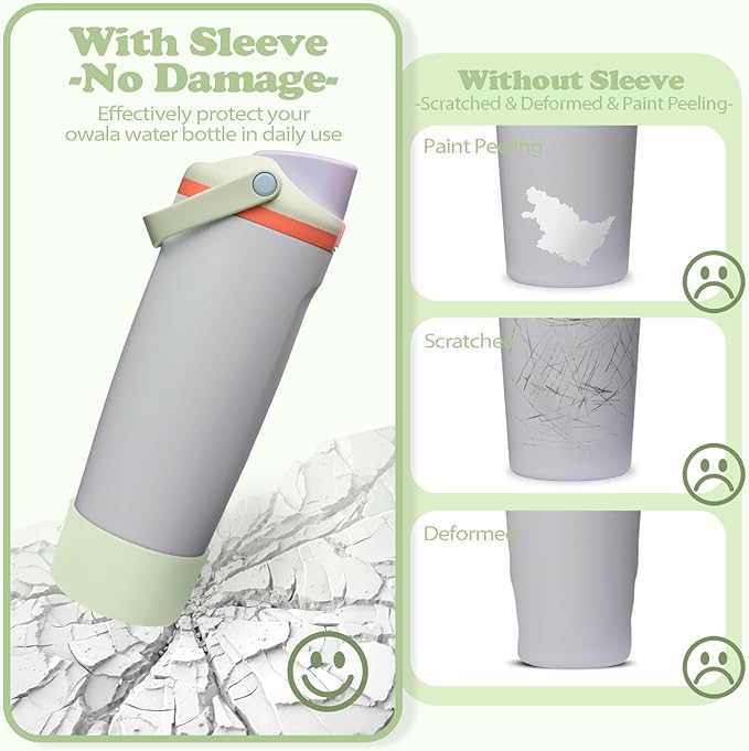 2PCS Silicone Boots for Owala 30oz & 40oz FreeSip Sway Bottles & Tumblers – Non-Slip, Scratch-Resistant, Stability Enhancer for Owala Accessories (Beach House Green)