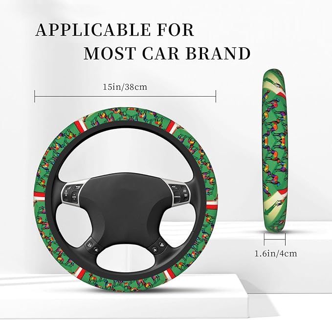 Colorful Tulear Dog Neoprene Steering Wheel Covers Women Men Car Accessories, Universal 15 Inch Fit Auto, Suvs, Truck
