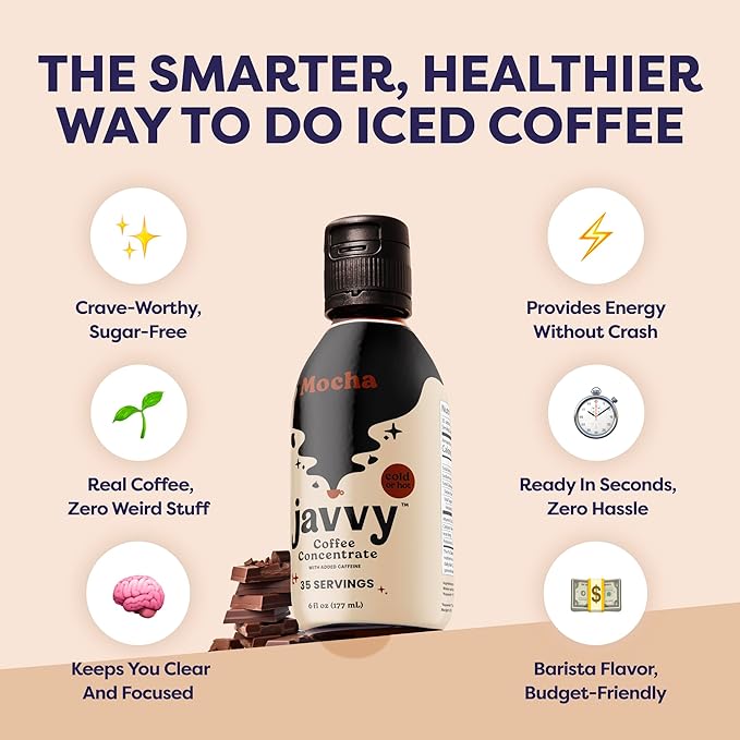 Coffee Concentrate - Cold Brew Coffee, Perfect for Hot or Iced Instant Coffees, Hot Drinks, Cold Brew Concentrate, 5 Pack - Mocha