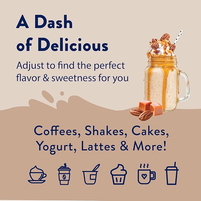 Jordan's Skinny Mixes Syrups Sugar Free Coffee Syrup, Caramel Pecan Flavor Drink Mix, Zero Calorie Flavoring for Chai Latte, Protein Shake, Food & More, Gluten Free, Keto Friendly, 25.4 Fl Oz, 1 Pack