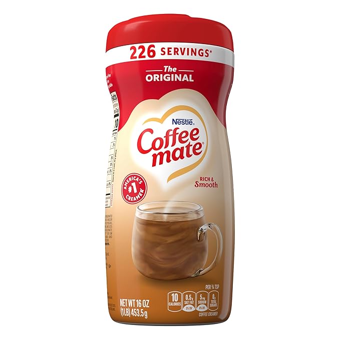 Nestle Coffee Mate Coffee Creamer Original, Jar, Diet type - Kosher, Gluten Free, Pack of 12 (16 Ounce) (11000443)