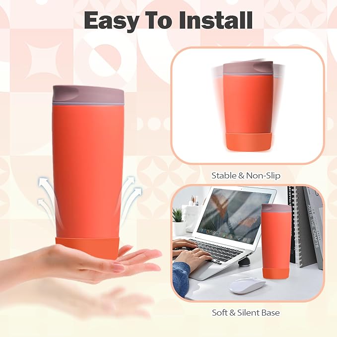 2pcs Silicone Boot for Owala SmoothSip Slider Coffee Tumbler 20oz 12oz, Anti-Slip Sleeve for Travel Coffee Mug, Protective Accessories for Owala BPA Free (Terracotta Sunset)