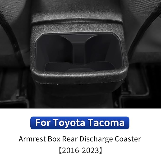 Armrest Box Rear Water Cup Mat Suitable for 2016-2023 Toyota Tacoma Rear Storage Silicone Case Interior Modification Accessories(Armrest Box Rear Water Cup Mat)