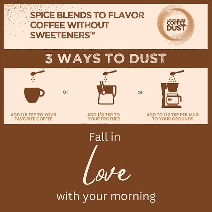 Coffee Dust Flavoring Powder, Gingerbread (120 Servings) - Pumpkin Spice Coffee Dusting Flavor, All Natural Syrup Alternative, Adds Aroma, Taste & Whole30 Wellness to Drinks, Tea & Foods - Creamer Alternative