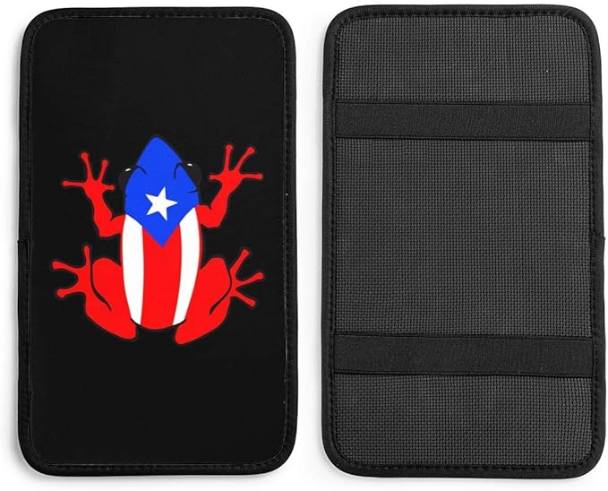 Puerto Rico Rican Frog Car Armrest Cover Auto Center Console Pad Soft Car Armrest Cushion Handrail Box Universal Decoration Cushion