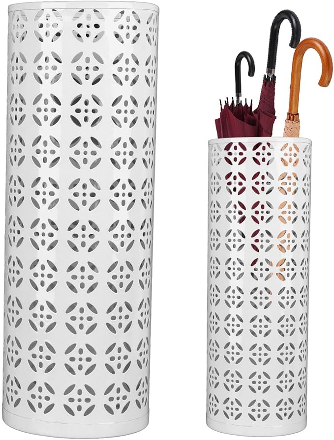 Round Umbrella Organizer Bin, Freestanding Metal Umbrella Holder Umbrella Stand Rack for Entryway, Canes Walking Sticks Holder Rain Collection for Home, Office (M 100x70cm / 39.37x27.56in)