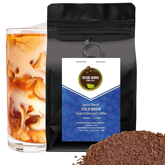Swiss Decaf Cold Brew | Single Origin Coffee | Organic | Coarse Ground (Swiss Decaf, 12oz 1-Pack)