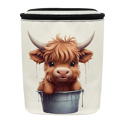 Cute Highland Cow Car Trash Can Easy Installation Multipurpose Trash Bin for Cars Leak Proof Car Trash Bag Hanging Automotive Accessories Universal Fit for Most Cars,SUV,Sedans