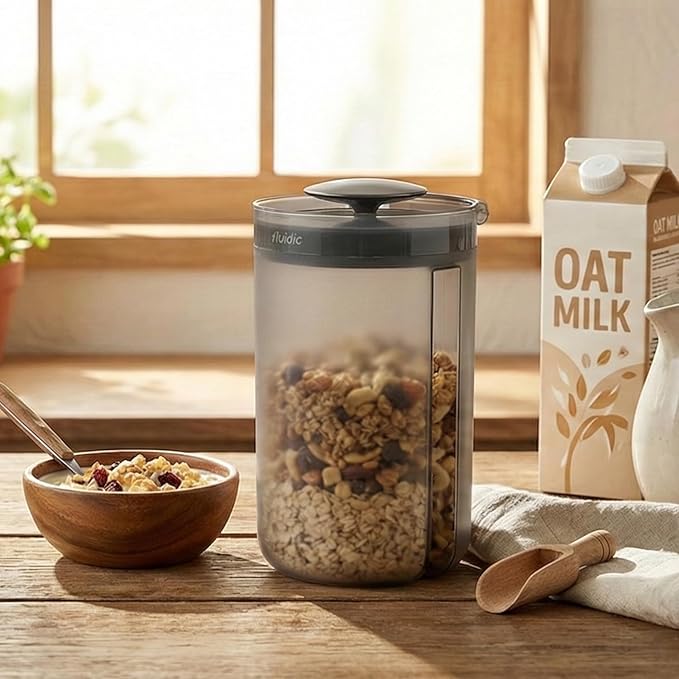 carrotez Cereal Containers Storage with Lid, Airtight Vacuum Seal Canister for Flour, Sugar & Dry Food, 3.17Qt (3L) – Pantry Kitchen Organizer