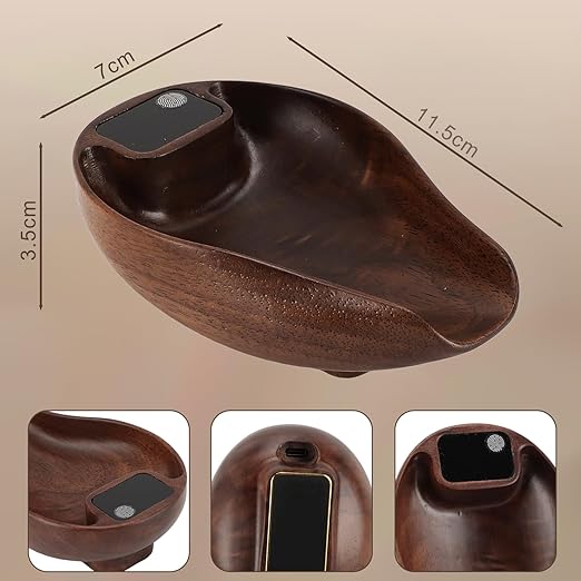 Wooden Tea Scale, Coffee Scale, Espresso Scale,Weigh Digital Coffee Scale with Timer, 0.1g 0.01oz Resolution 0.3 to 200g Rechargeable Elegant Kitchen Scale Walnut Color