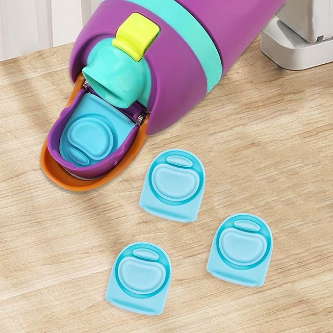 4pcs Replacement Stopper Compatible with Owala FreeSip 24oz 32oz,Water Bottle Top Gasket Lid for Owala 16/19/24/32/40oz Seal Bottle Mouth Cap Stopper Parts Silicone Insert Accessories (Blue)