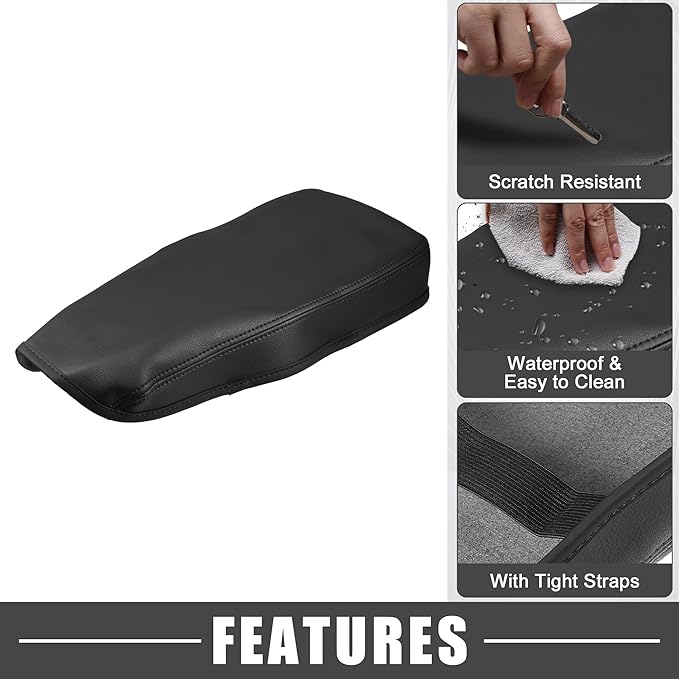 Auto Center Console Pad Waterproof Armrest Seat Box Cover Protector for Lexus ES330 ES350 2005-2009 Black