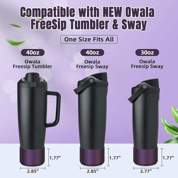 2PCS Silicone Boot Compatible with Owala 30oz & 40oz FreeSip Sway Bottles & Tumblers, Protective Anti-Slip Bottom Cover Sleeve for Freesip Sway Tumbler