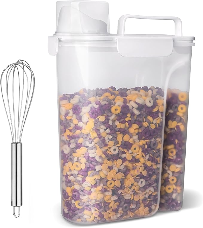 Uppetly Rice Airtight Dry Food Storage Containers 10Lbs, BPA Free Plastic Storage Bin Dispenser with Pourable Spout, Portable Handle, Kitchen Pantry Organization for Cereal, Flour and Baking Supplies