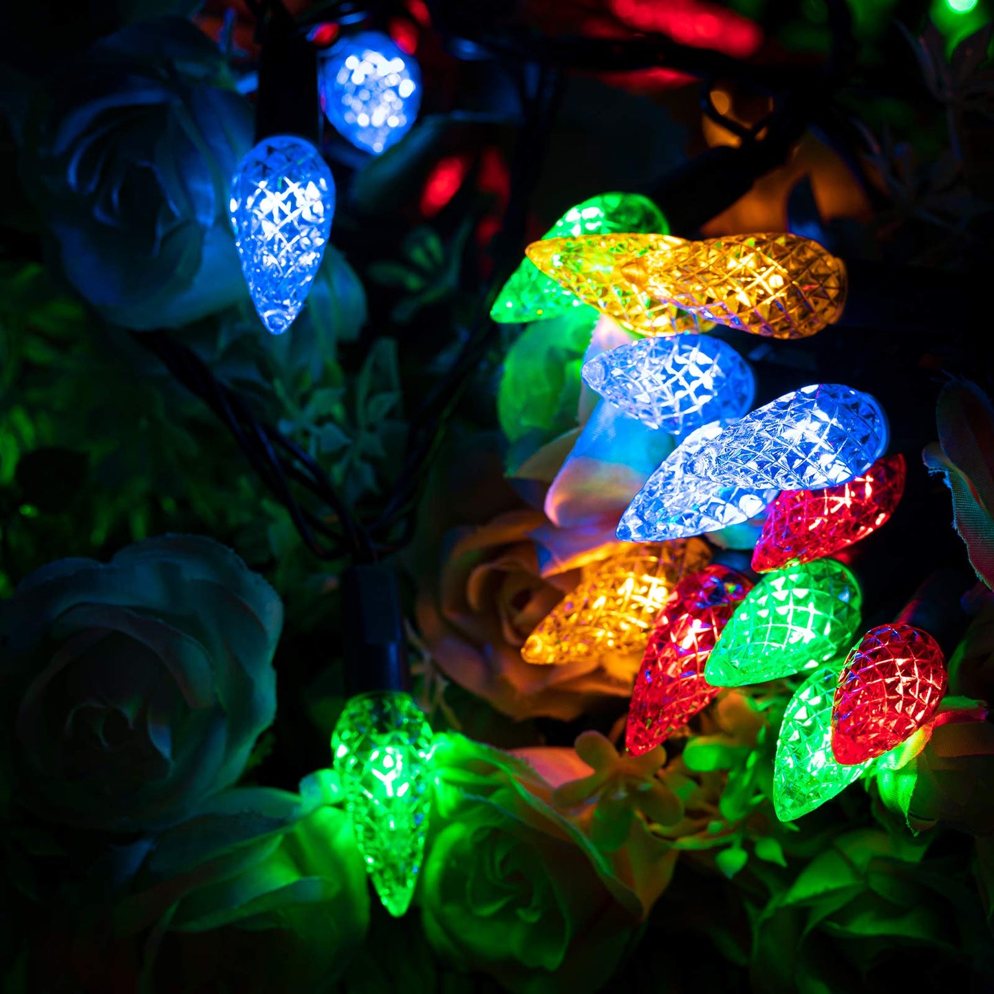 AWQ 200LED C6 Christmas String Lights, 66 FT, Multicolor, Waterproof, 8 Modes, Timer Function, Model JT-EL/FC300V0300