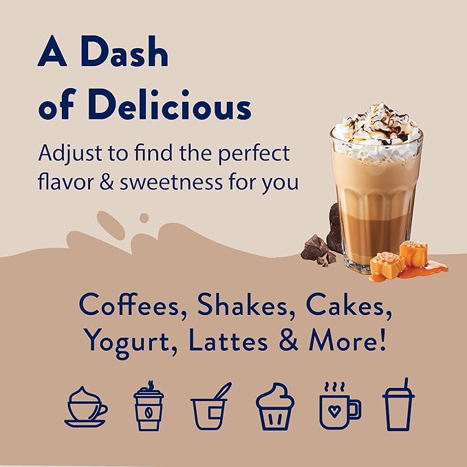 Jordan's Skinny Mixes Sugar Free Coffee Syrup, Salted Caramel Mocha Coffee Flavoring Syrup, Zero Calorie Drink Mix, Lattes, Baking, Protein Shake or Cocktail, Dairy & Gluten Free, Kosher, 25.4 Fl Oz
