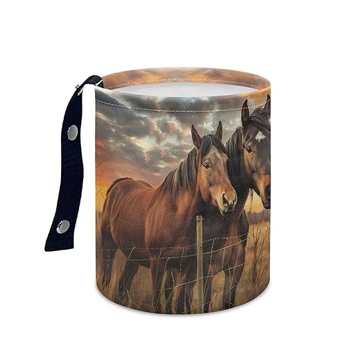 Horse Car Garbage Can Mini Car Trash Bin Car Organizer Car Storage Bag Waterproof Portable Men Accessories Car Decor