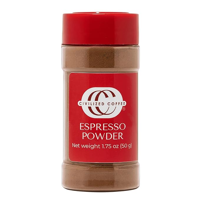 Civilized Coffee Espresso Powder – Premium Colombian Coffee for Baking, Desserts & Smoothies, Non-GMO, Medium Roast, Fine Ground (1.75 oz)
