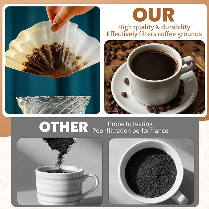 5 Cup Coffee Filter, 100 Count Basket Coffee Filters for 5 Cup Coffee Maker, Disposable Paper Coffee Filters for Mini Brew, White (Oxygen Bleaching）