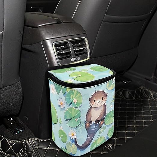 Cute Otter Shaped Hanging Car Trash Can, Suitable for Rear Seats and Behind The Center Console