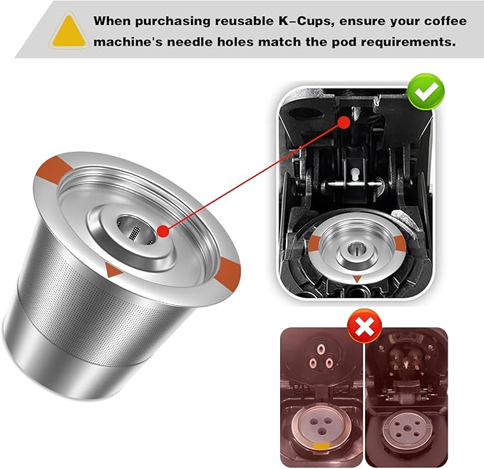 Reusable K Cups Coffee Pods for Keurig: Full Stainless Steel Refillable K Cups Coffee Filter Compatible 1.0 and 2.0 Coffee Makers-brewers (1Pack)