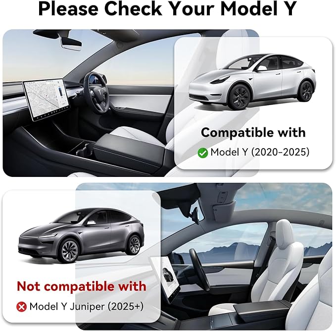 2026 Upgrade Rear Center Console Organizer for Tesla 2020-2025 Model Y Accessories, Partitioned Storage & Stable Installation, Seat Backseat Trash Can Bin for Tesla Model Y(Not Fit Model Y Juniper)