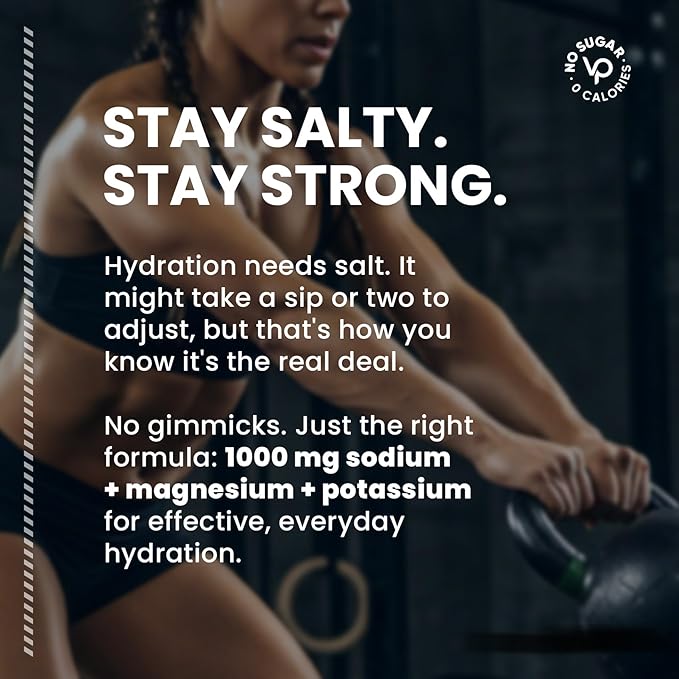 Venture Pal High Sodium Electrolyte Powder Packets | Sugar Free Hydration Drink Mix with Sodium, Potassium, Magnesium & Vitamins | Zero Calorie | Keto, Vegan & Paleo Friendly | 30 Sticks