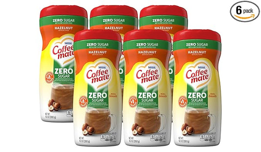 Coffee-Mate Coffee Creamer Zero Sugar Hazelnut, Pack of 6 (10.2 Ounce)