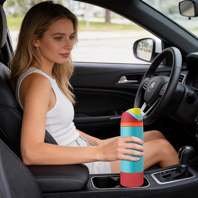 2PCS Silicone Water Bottle Boot, Compatible with Owala 24oz 32oz 40oz, Protective Anti-Scratch & Anti-Dent No Noise Sleeve Cover for FreeSip/Twist/Flip Water Bottles (Burgundy, 24 Ounces)