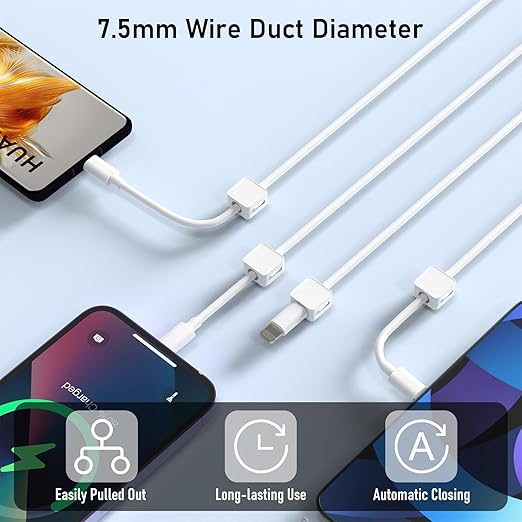ELZO 12Pack Magnetic Cable Clips,Cord Organizer Holder for Cable Management,Strong Adhesive Charger Wire Organizer Keeper Magnetic Easy Open for Home,Office,Car,Desk,Nightstand