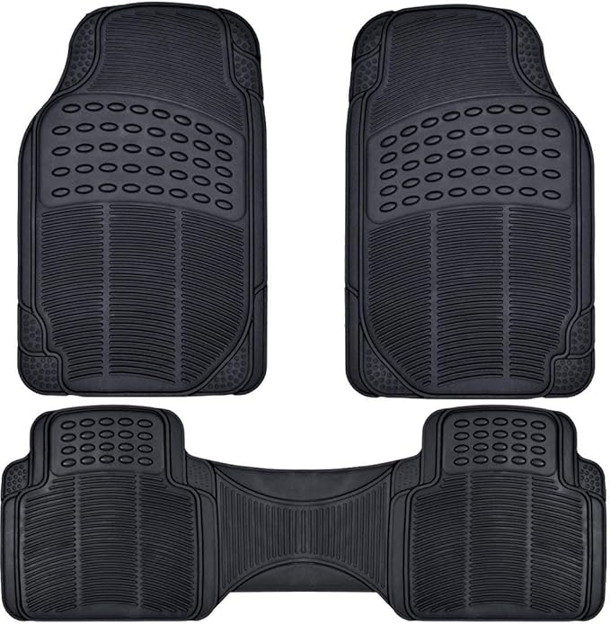 BDK Contour Liners - Original Heavy Duty Rubber Floor Mats for Car SUV Truck & Van - All Weather Protection (Original)