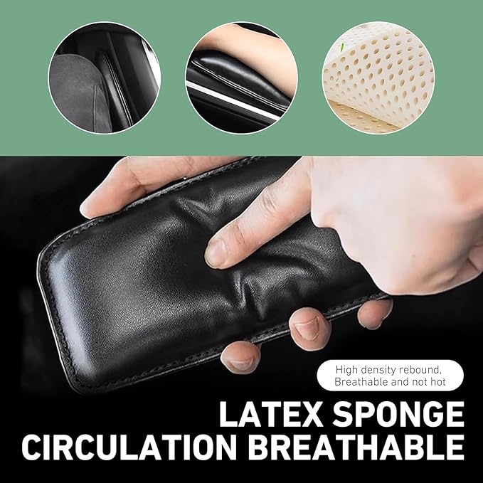 2PCS Car Knee Cushion, Leather Auto Door Knee Leg Elbow Cushion Pad, Soft Foam Armrest Pillow, Comfort Car Center Console Thigh Support Mat Accessories