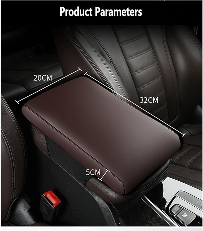 Car Armrest Cover Pad for BMW 3 Series 340i 330d 330i 320i 2000-2025 Premium Leather Center Console Armrest Cushion Pad Anti-Scratch Waterproof Auto Interior Accessories Wine Red
