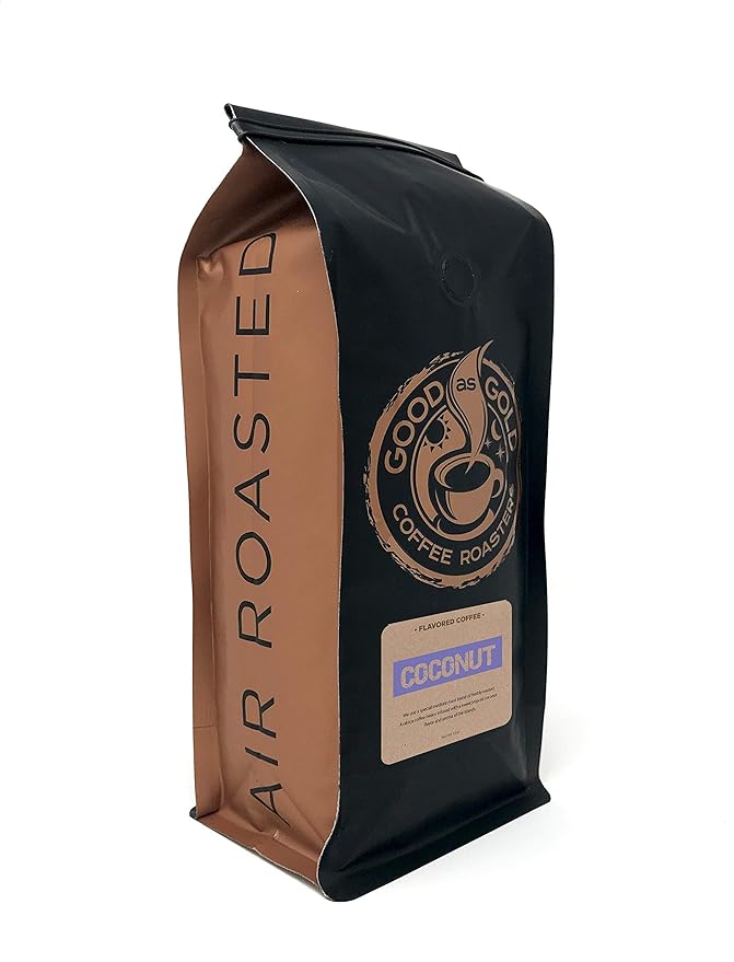 Good As Gold Coffee Roasters - Coconut Flavored Whole Bean Coffee, 12 Oz