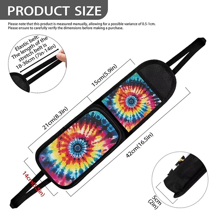 Tie Dye Automobile Seat Side Organizer Colorful Car Seat Storage Hanging Bag With Zipper Multifuctional Storage Box Suitable for Cars, SUVs, Trucks