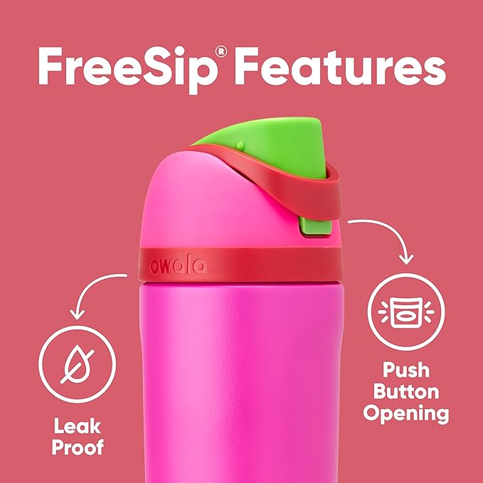 Owala FreeSip Insulated Stainless Steel Water Bottles Bundle - 24 oz Tropical and 16 oz Berries Kids