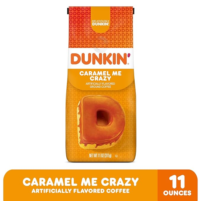Dunkin' Caramel Me Crazy Flavored Ground Coffee, 11 Ounces