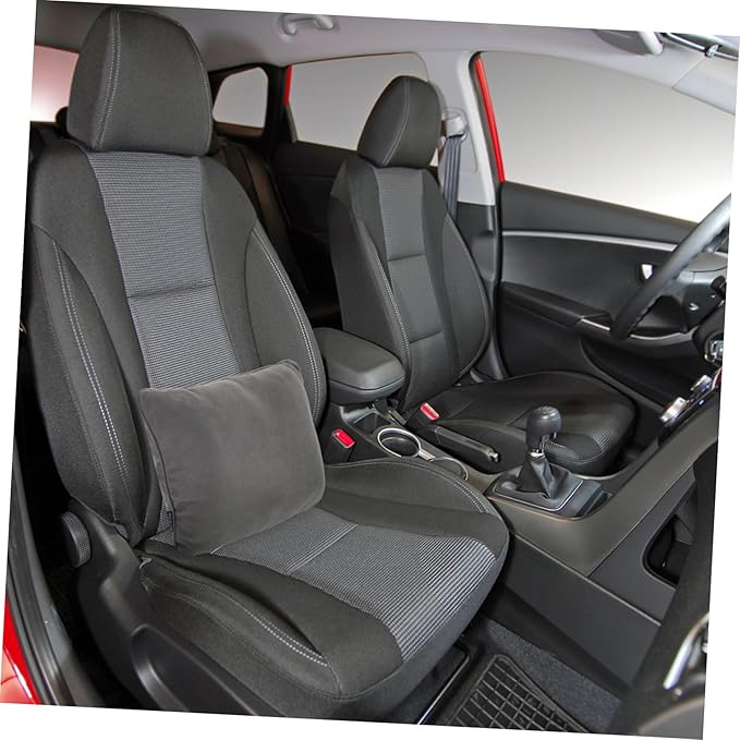 Ergonomic Car Seat Cushion Lumbar Pillow for Driving Seat Back Support Pp Cotton Lumbar Pillow Grey