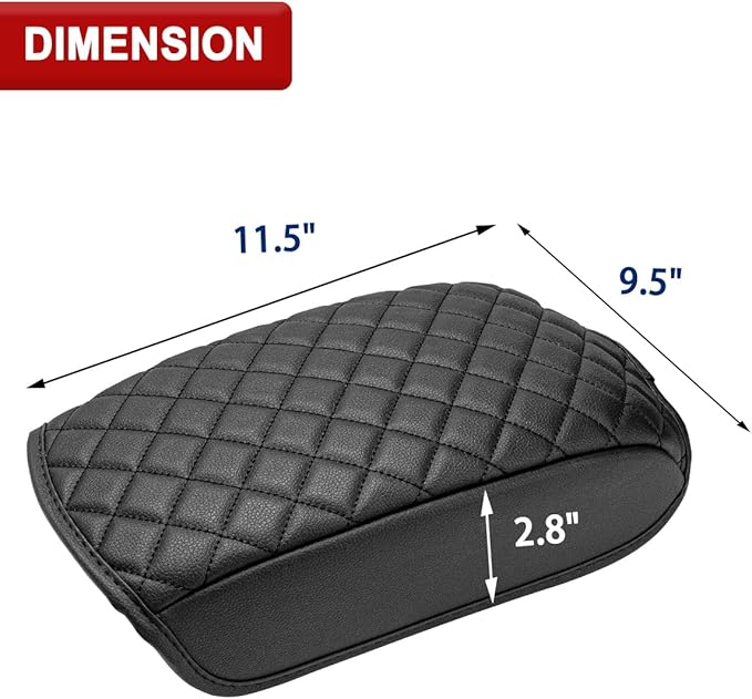 KBH Center Console Armrest Cover for Jeep Compass 2017 2018 2019 2020 2021, Middle Console Lid Covering, Arm Rest Cushion Pad, Vinyl Leather Interior Accessories, Black
