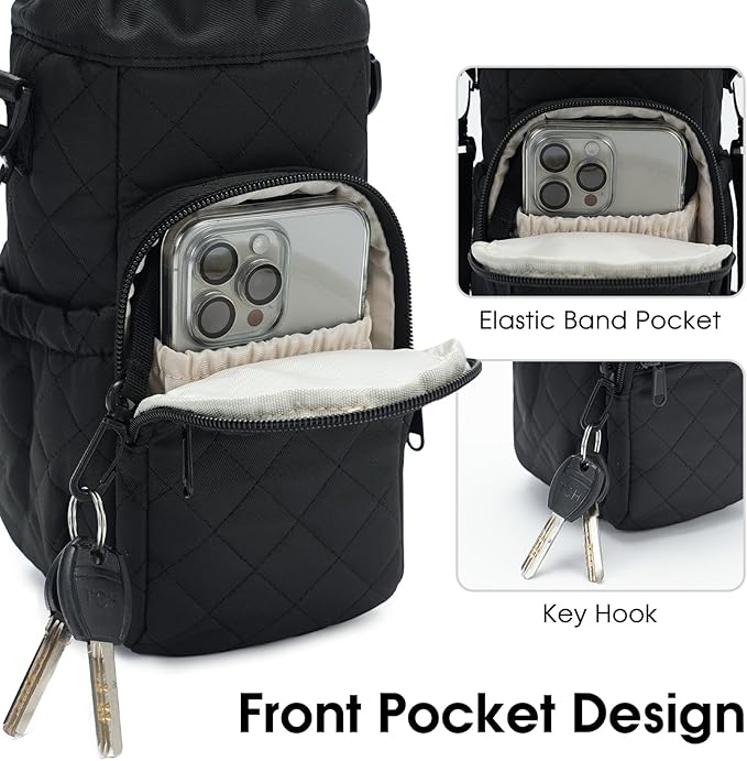 sportsnew Water Bottle Holder with Strap 32oz 40oz Insulated Water Bottle Carrier Sling Bag with Phone Pocket Crossbody