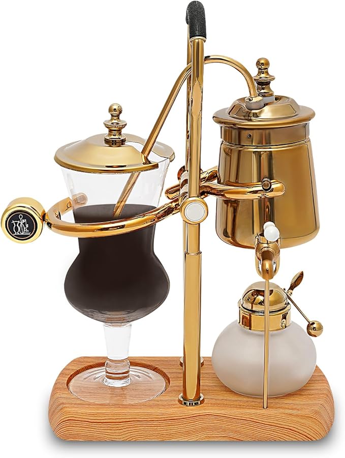 Belgian/Belgium Royal Family Balance Syphon Coffee Maker Siphon Coffee Brewer Unique Gravity Vintage Coffee Maker Elegant Retro Coffee Makers Vacuum Brewing System (400ml/13.53oz)
