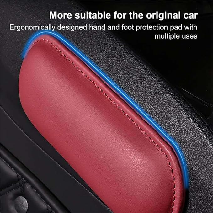 Car Knee Cushion Pad, Memory Foam Microfiber Leather Vehicle Door Armrest Pillow for Leg Elbow, Comfort Automotive Center Console Knee Pad Protector, Universal for Automobile RV Truck (Red)