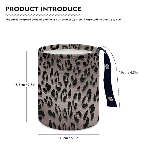 Leopard Print Trash Can for Car Car Garbage Can for Back Seat Leak Proof with Adjustable Buttons Car Accessories for Women Interior