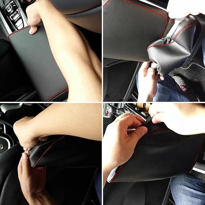 AOMSAZTO Console Covers for 2018-2022 Volvo XC60 Black with red Stiches
