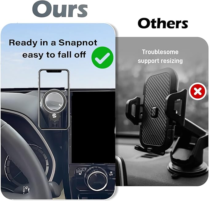 Magnetism Car Phone Holder for Toyota Highlander 2020-2025 Accessories Compatible with MagSafe Hands-Free 360 Degree Rotation Adjustable Cell Phone Mount Does Not Affect Air Vent