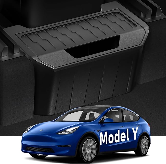 2026 Upgrade Rear Center Console Organizer for Tesla 2020-2025 Model Y Accessories, Partitioned Storage & Stable Installation, Seat Backseat Trash Can Bin for Tesla Model Y(Not Fit Model Y Juniper)