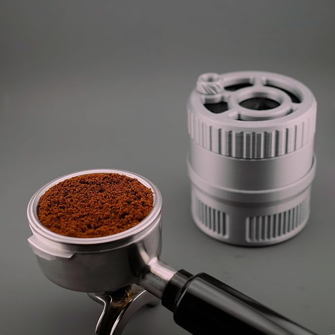 Spirographic Planetary Gear Spinning Espresso WDT Tool, Espresso Needle Stirrer, Espresso Distribution Tool For 58/54/53/51MM Portafilter Baskets (Silver and Black, 53mm and 54mm)